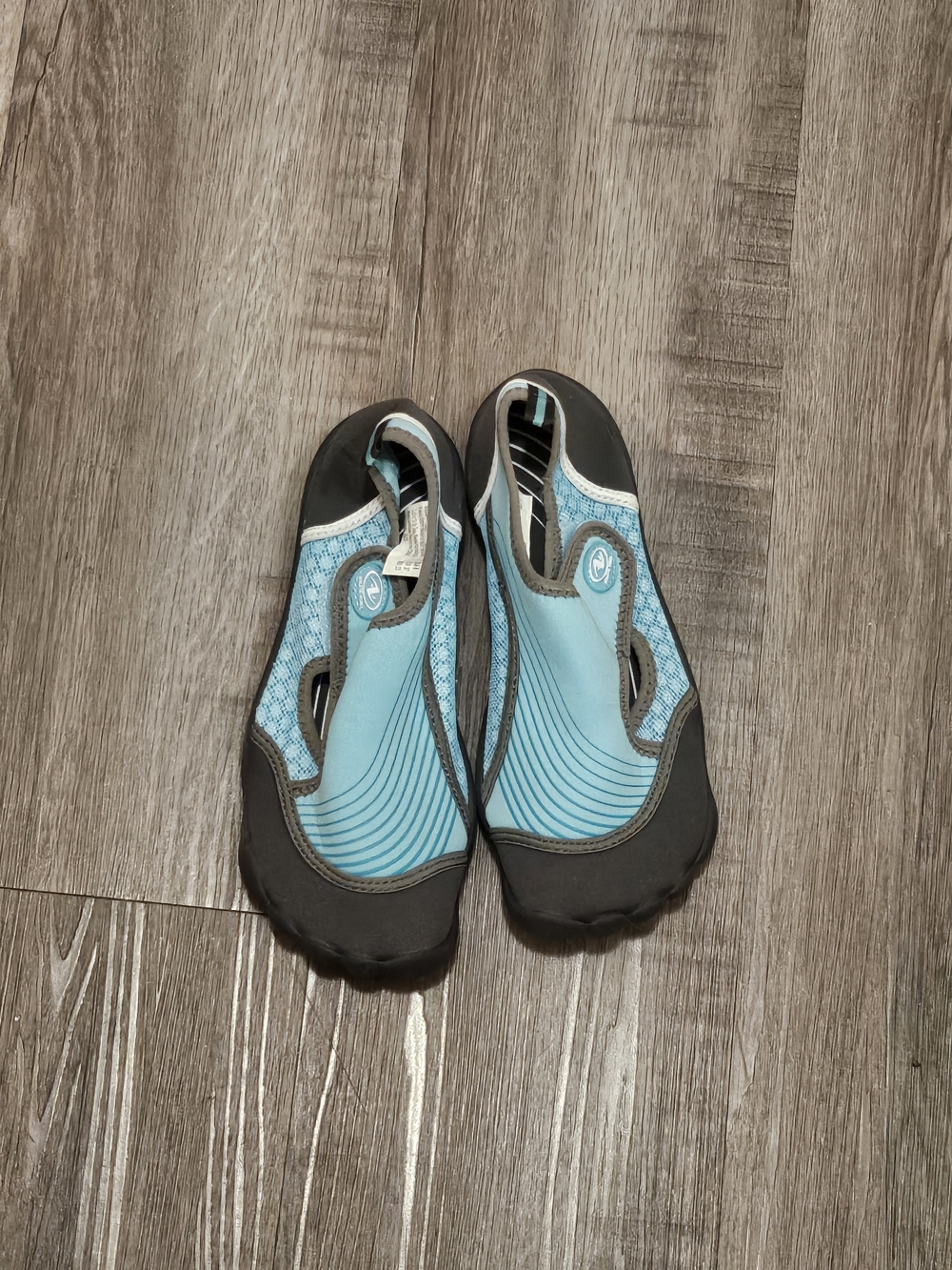 Athletic Works Light Aqua and Black Slip-On Water Shoe